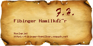 Fibinger Hamilkár névjegykártya